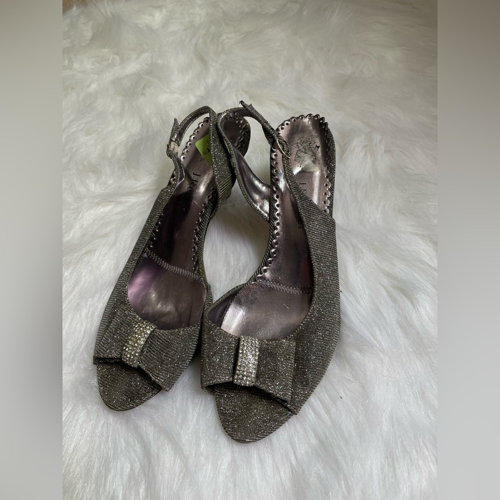 J. Renee Silver Sparkly Heels